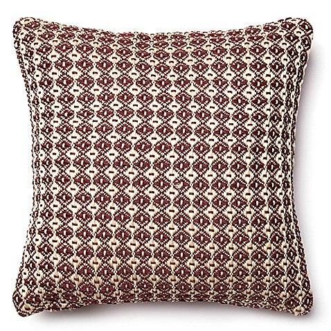 Buy Loloi Hera 18-Inch Square Throw Pillow in Red/Beige from Bed Bath & Beyond