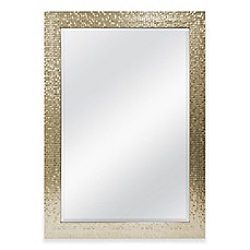 image of 30-Inch x 42-Inch Large Mirror in Tile Champagne