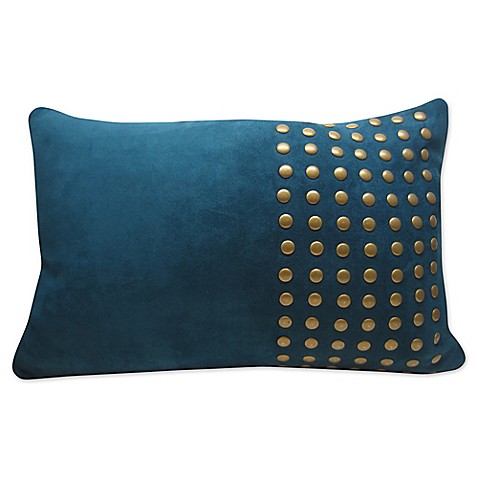 Gold Stud Oblong Throw Pillow in Teal - Bed Bath & Beyond