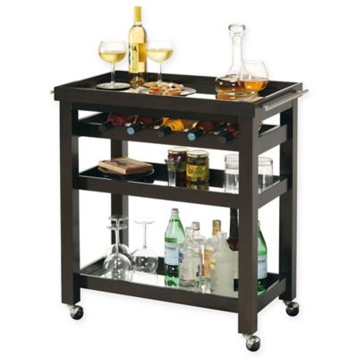 Howard Miller Pienza Wine and Bar Cart in Dark Brown - Bed Bath & Beyond