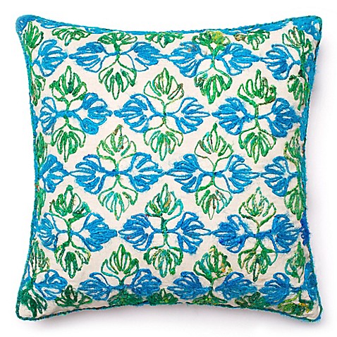 Loloi Artemis Down Square Throw Pillow in Green/Blue - Bed Bath & Beyond