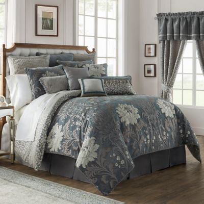 Waterford® Linens Ansonia Comforter Set in Pewter - Bed Bath & Beyond