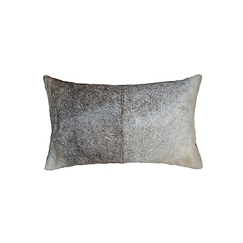 Torino Kobe Rectangular Cowhide Throw Pillow in Grey/White - Bed Bath & Beyond
