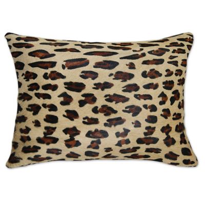 Buy Torino Leopard 12-Inch x 20-Inch Oblong Cowhide Throw Pillow in Brown from Bed Bath & Beyond