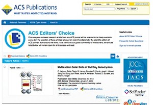 Free ACS Editors' Choice articles are being drawn from the society's 44 journals.