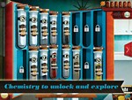 Screenshot from the ChemCrafter app for iPad. Gamers have to earn points to unlock testtubes full of chemicals that they can then mix together.
