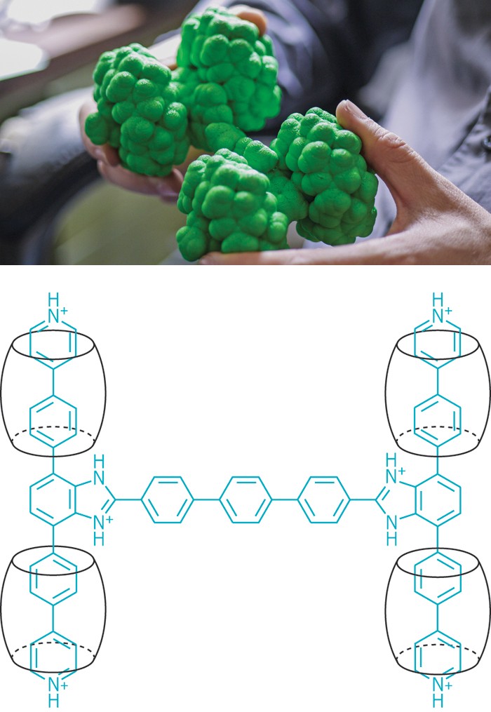 an illustration provides the skeletal molecular structure of the nanocar.