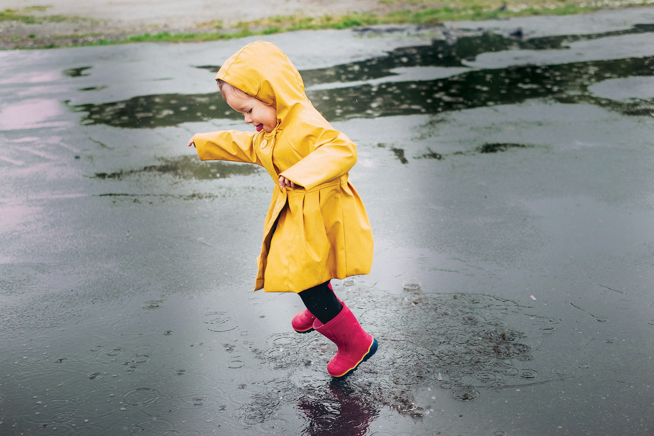 Raincoat on sale in rain