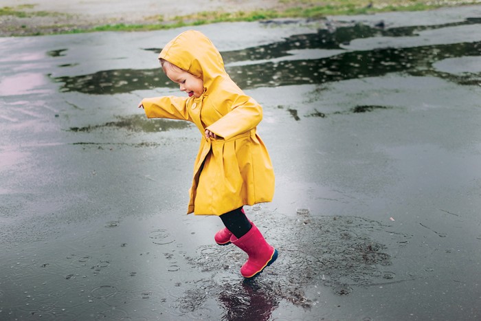 A waterproof outlet raincoat