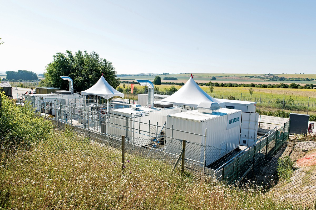 Photograph of the Siemens green ammonia test plant.