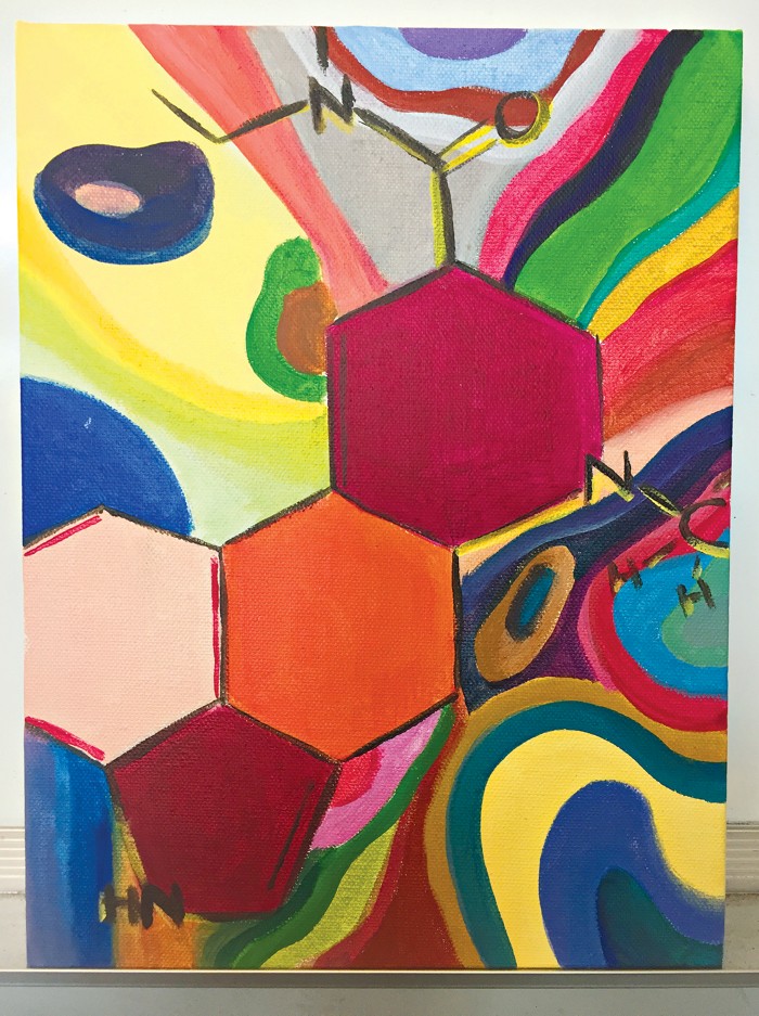 Chemistry class as art gallery