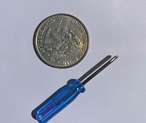 Photo of ludicrously small screwdriver.