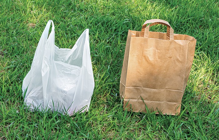 Plastic on sale paper bag