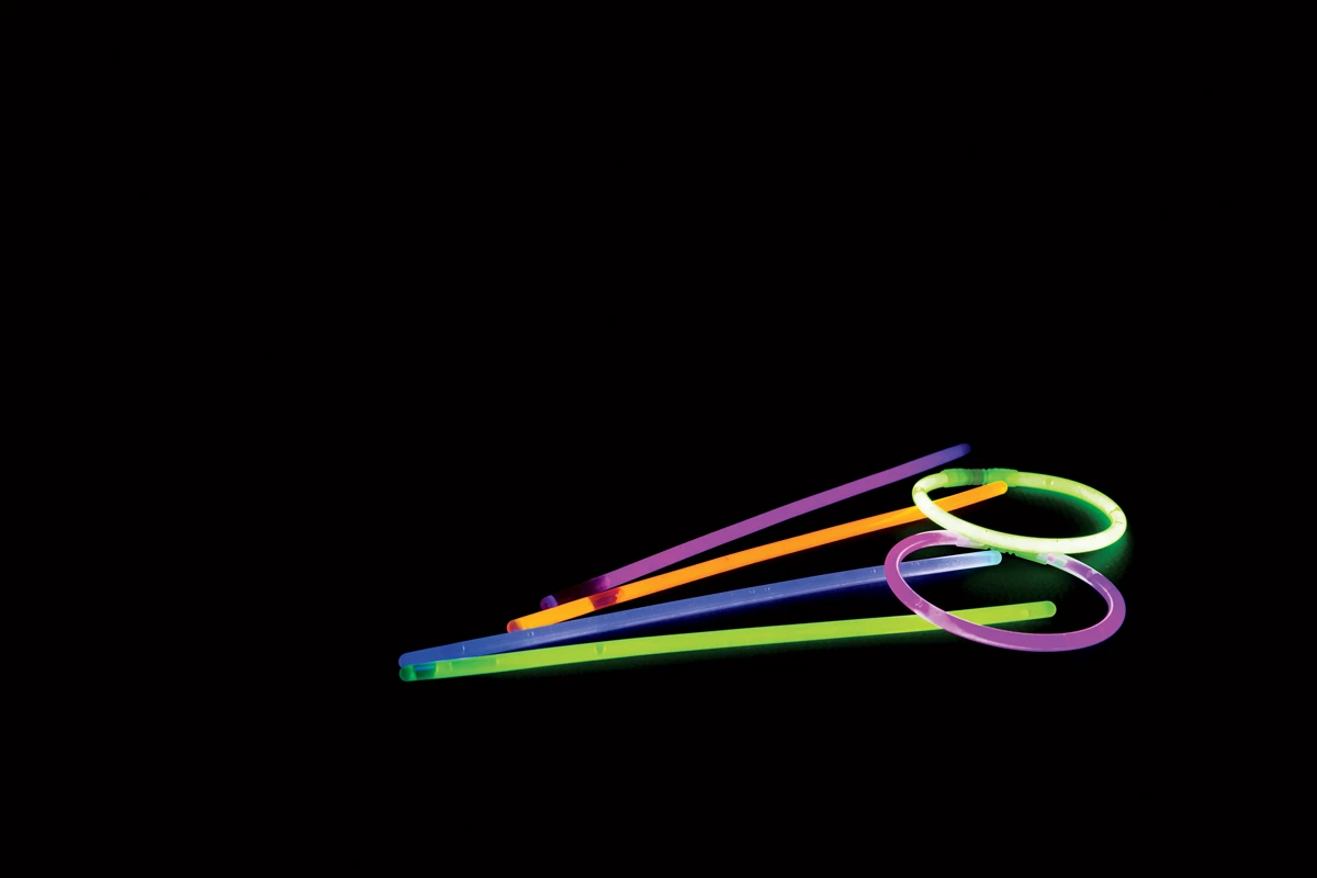 Novelty glow sticks in various colors.