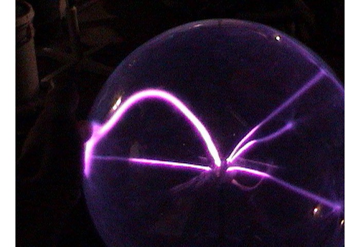 A plasma globe or plasma lamp (also called plasma ball, dome, sphere, tube  or orb, depending on shape) is (usually) a clear glass sphere filled with a  mixture of various noble gases