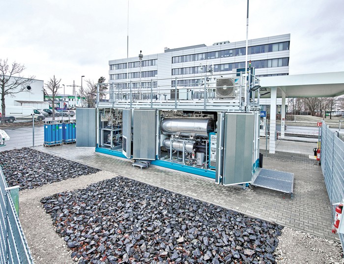 A hydrogen filling station in Germany.