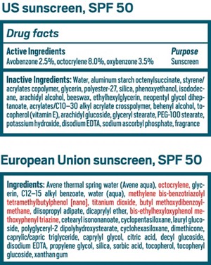 Sunblock ingredients on sale