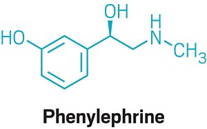 Structure of phenylephrine.