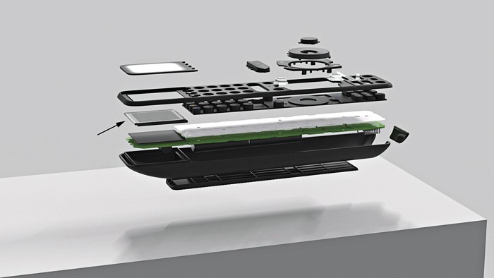 An exploded view shows the parts of a TV remote control.