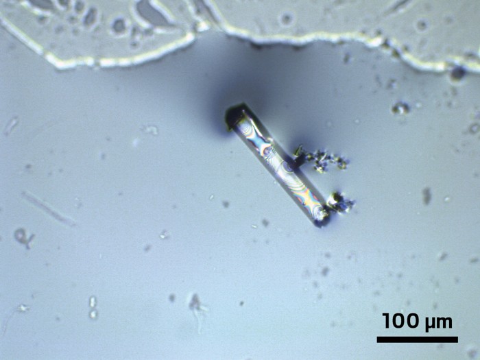 A transparent crystal.