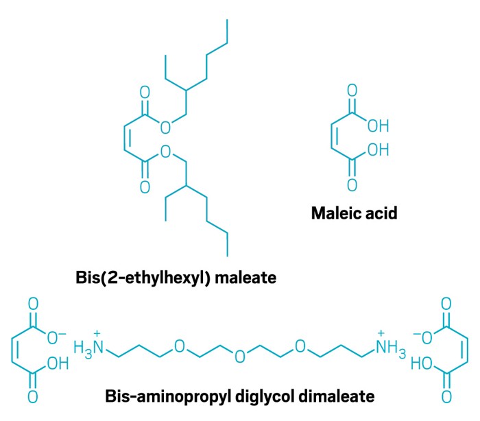 Structures of Maleate, Bismaleate and Olaplex