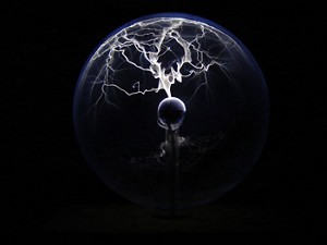 Image of A plasma globe or plasma lamp (also called plasma ball