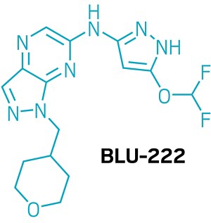 Chemical structure of BLU-222.