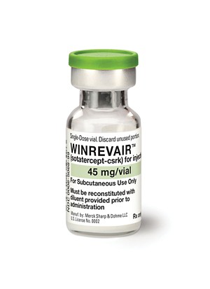 A 45 milligram vial of Winrevair.