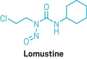 Chemical structure of lomustine, a cancer drug.