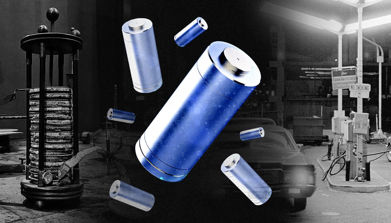 Illustration of lithium-ion batteries.