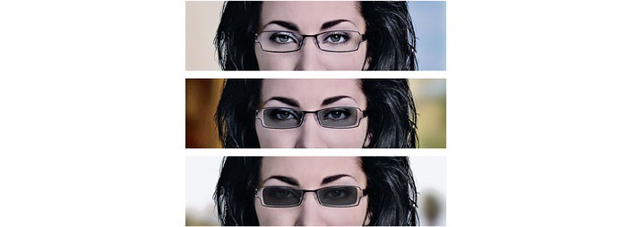 Glasses that change store from light to dark