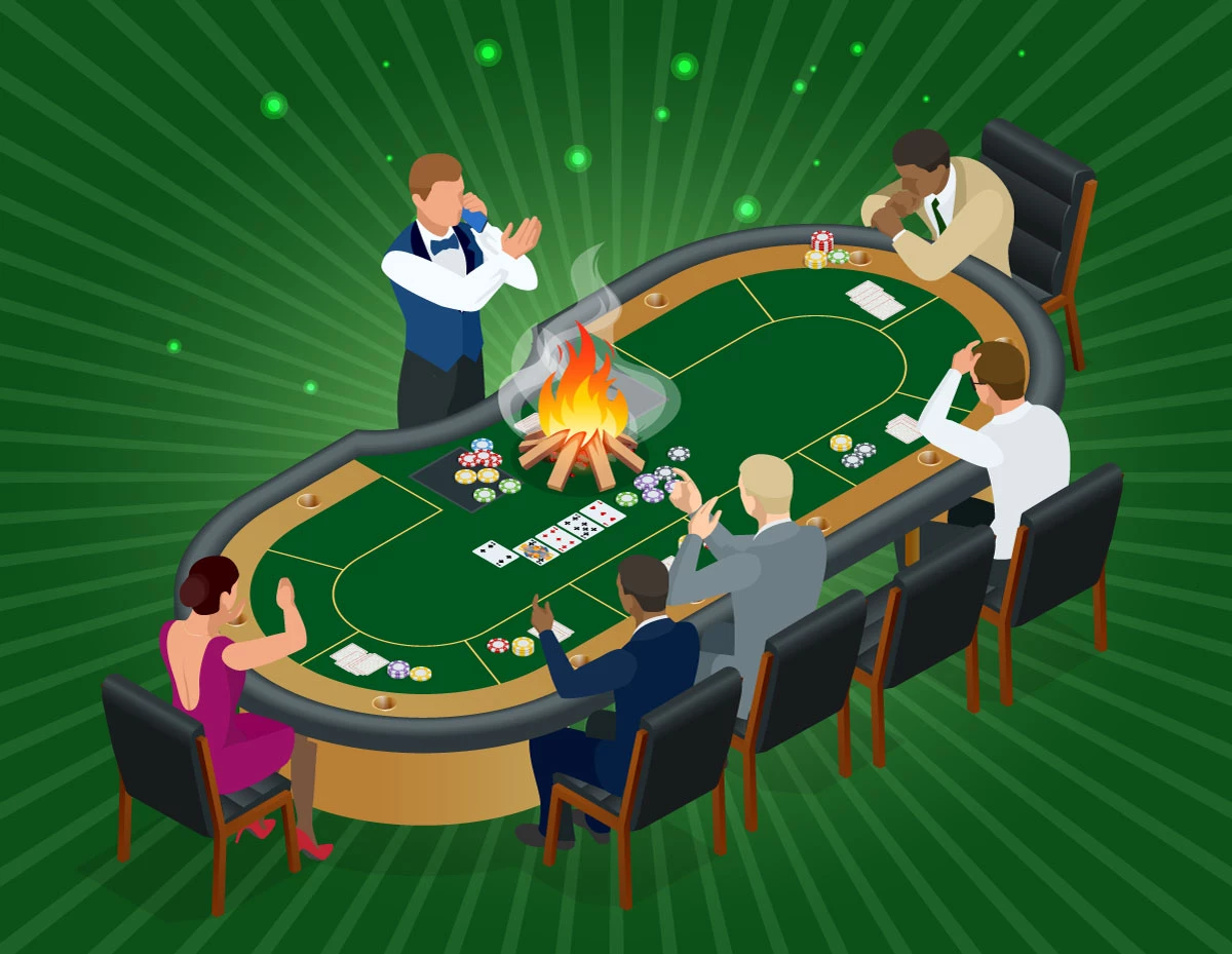 Poker scene illustrating casino games