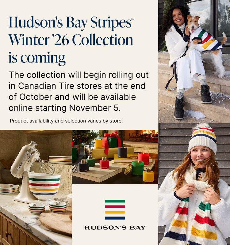 Preview the Hudson's Bay Stripes Winter '26 Collection featuring kitchenware, outdoor accessories candles and more.