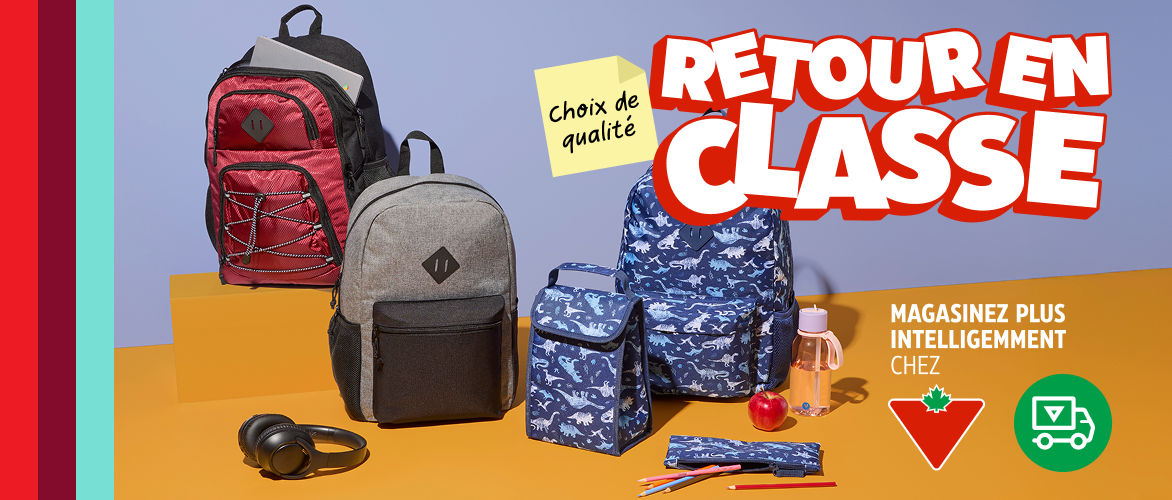 Obtenez l’expédition locale gratuite sur les commandes admissibles pour le Retour en classe de plus de 99 $. Exclusivité pour les membres Récompenses Triangle pour les articles standard dans certains magasins. Avant taxes. Des modalités s’appliquent.