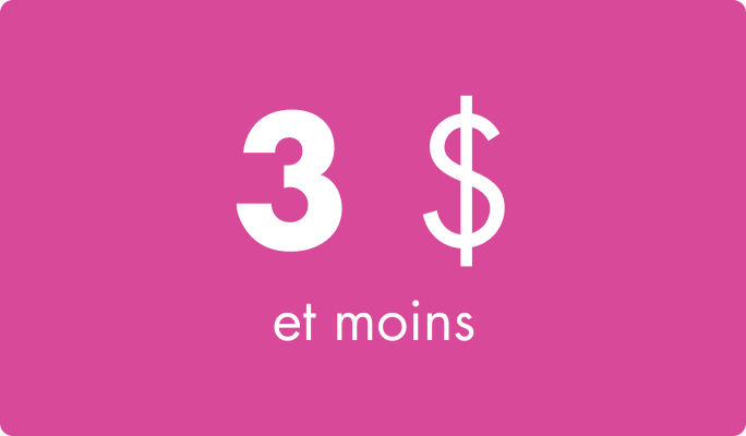 Catégorie de prix de 3 $ et moins