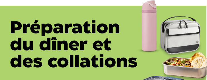 Magasinez des articles de préparation pour le dîner et les collations au collège et à l’université.