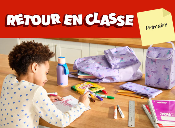 Magasiner tous les essentiels pour la rentrée des classes en primaire.