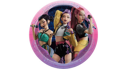 A K-Pop Demon Hunters themes paper plate.