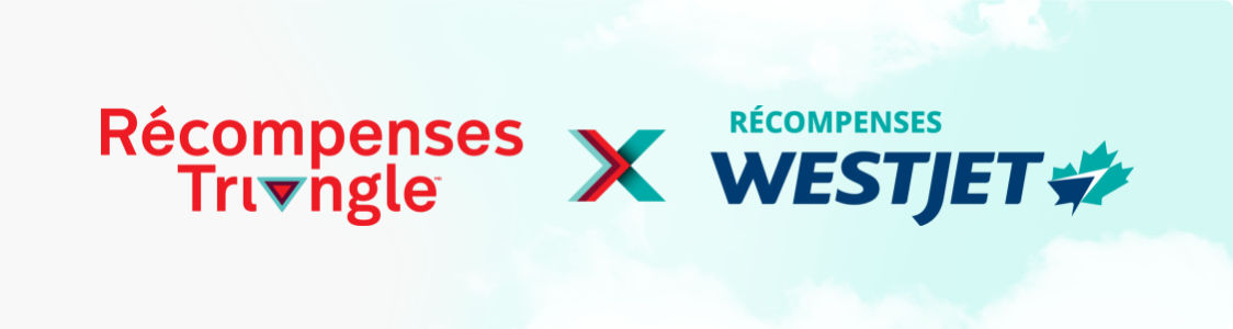 Liez vos comptes Récompenses Triangle et WestJet Récompenses pour obtenir de l’argent CT sur les achats admissibles de WestJet. 