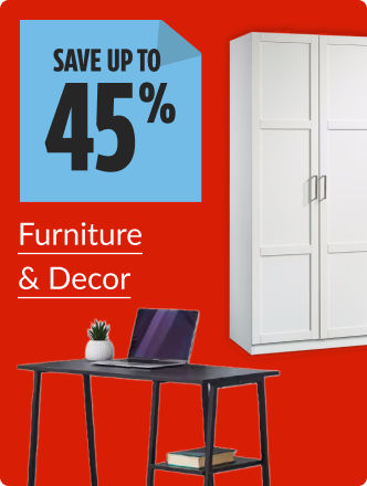 Save up to 45% on Furniture & Decor now.