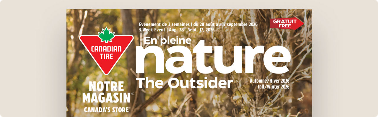 Le guide de l'automne « En pleine nature » est arrivé. Économisez jusqu’à 40 % sur l’équipement de chasse, de camping et autres activités de plein air.