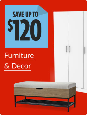 Save up to $120 on Furniture & Decor now.