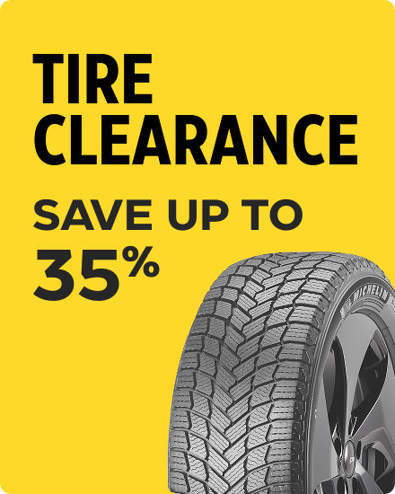 Shop clearance deals on select Winter and All-Terrain tires from Michelin, Bridgestone, BFGoodrich and more.