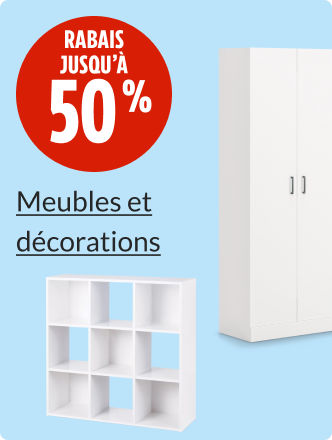 Économisez jusqu’à 50&nbsp;% sur le mobilier et la décoration.
