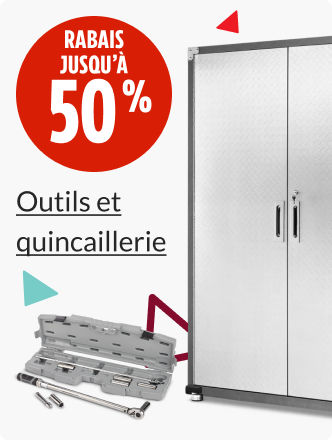 Économisez jusqu’à 50 % sur les outils et la quincaillerie dès maintenant.