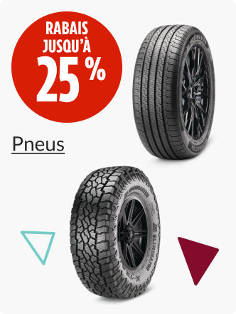Économisez jusqu’à 25 % sur les pneus.