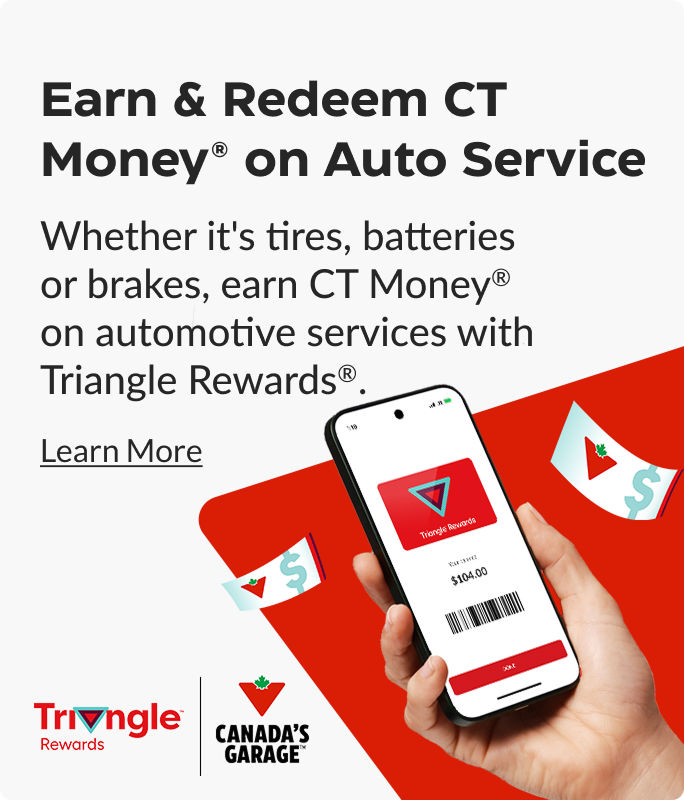 Earn and Redeem CT Money on Auto Service with Triangle Rewards.