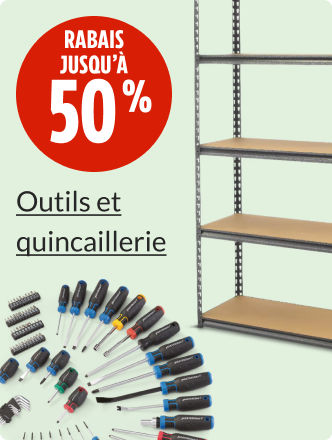 Économisez jusqu’à 50&nbsp;% sur les outils et la quincaillerie maintenant.