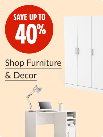 Save up to 40% on furniture and decor.
