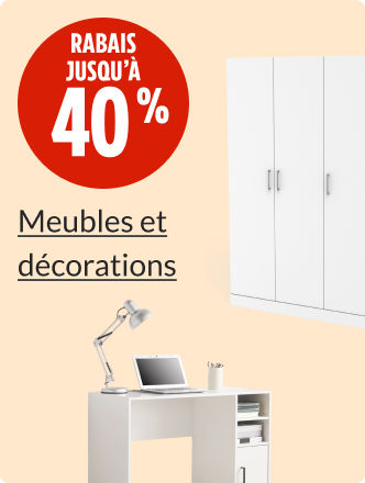 Économisez jusqu’à 40&nbsp;% sur le mobilier et la décoration.